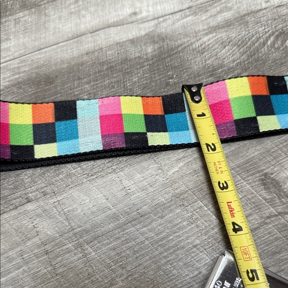 Buckle-Down Colorful Checkered Unisex Belt with Silver Buckle - Picture 9 of 10